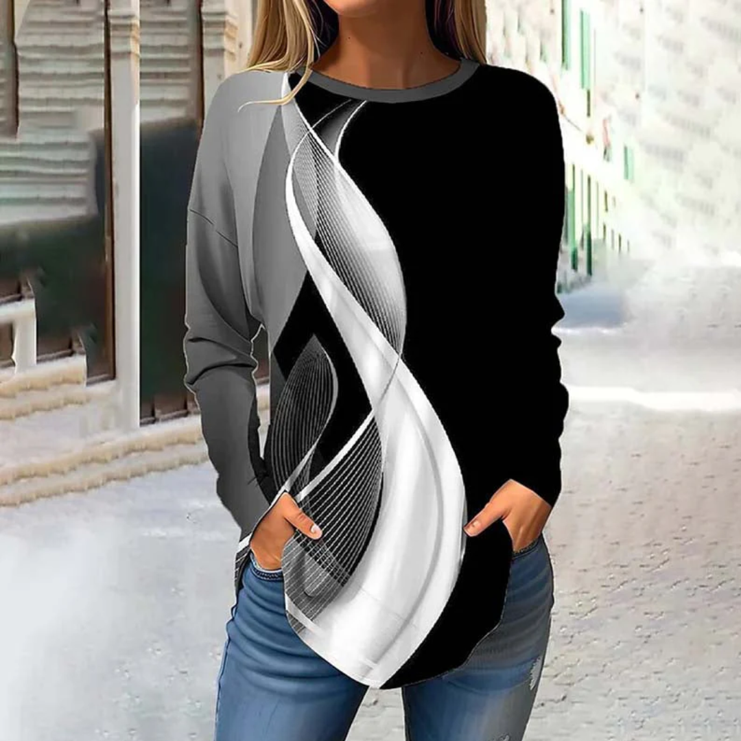 Gia | T-shirt à Manches Longues Pour Femmes | Noir