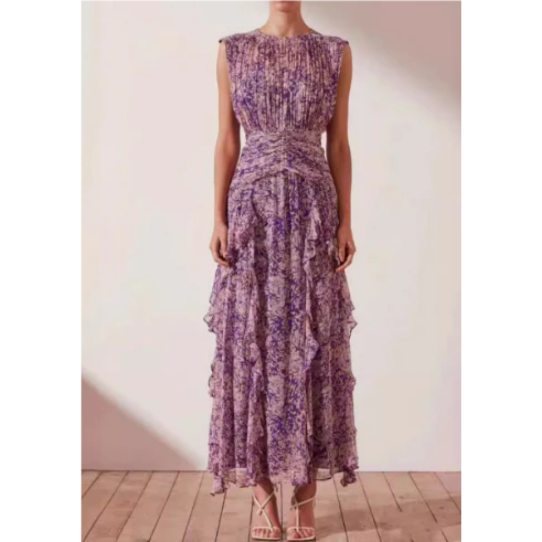 Shai | Robe à Volants Maxi Pour Femmes | Élégante