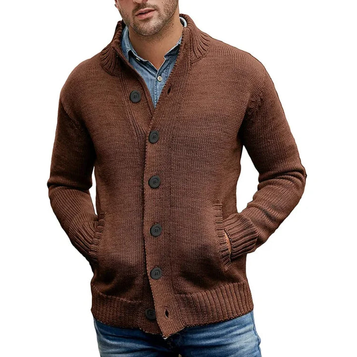 Finn - Cardigan classique en maille côtelée à col châle