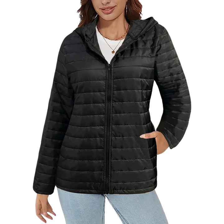 Cassie | Veste Matelassée à Capuche Pour Femme | Noir