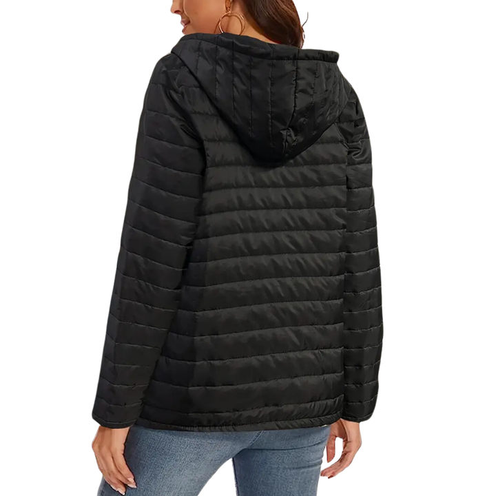 Cassie | Veste Matelassée à Capuche Pour Femme | Noir