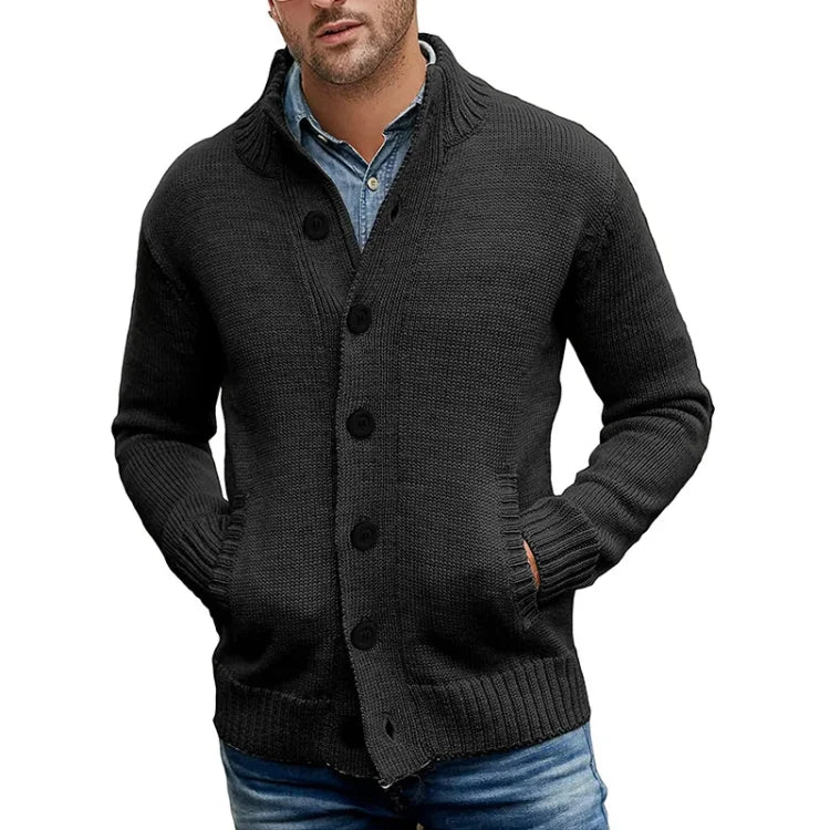 Finn - Cardigan classique en maille côtelée à col châle