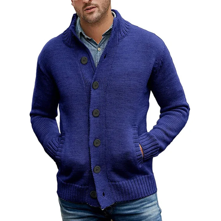 Finn - Cardigan classique en maille côtelée à col châle