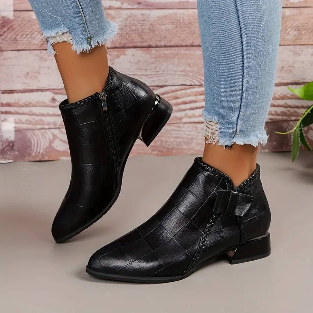 Chie | Bottes à Talon Bas Pour Femmes | Élégant
